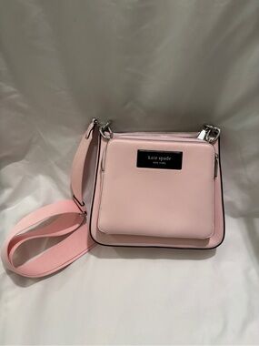 kate spade Blush Pink Leather Crossbody with Wide Strap